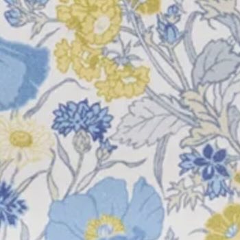 Soft Small Cosmetic Bag in Blue/Yellow Florence May Liberty Fabric