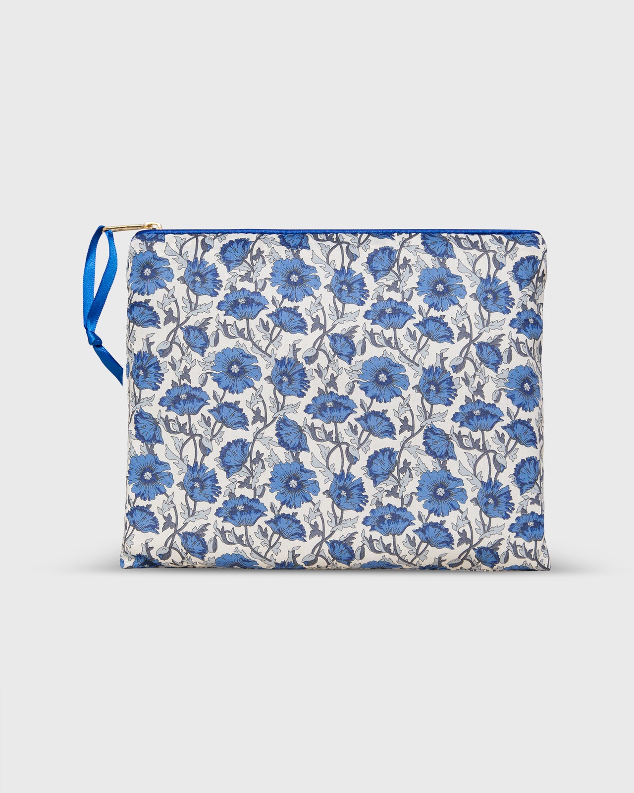 Soft Small Zip Pouch in Dark Blue Astell Reece Liberty Fabric