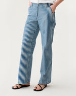 Load image into Gallery viewer, Frankie Pant in Indigo/Multi Stripe Denim
