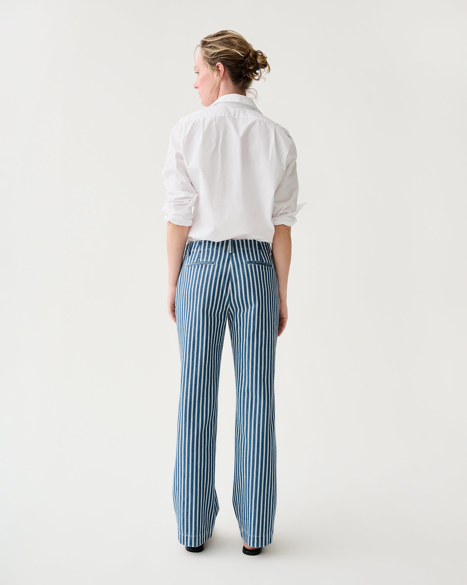 Frankie Pant in Indigo/Multi Stripe Denim | Shop Ann Mashburn