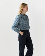 Load image into Gallery viewer, Christine Smocking Top in Blue Emma And Georgina Liberty Fabric
