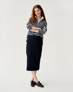 Load image into Gallery viewer, Franny Rugby Polo in Navy/White Heavy Jersey
