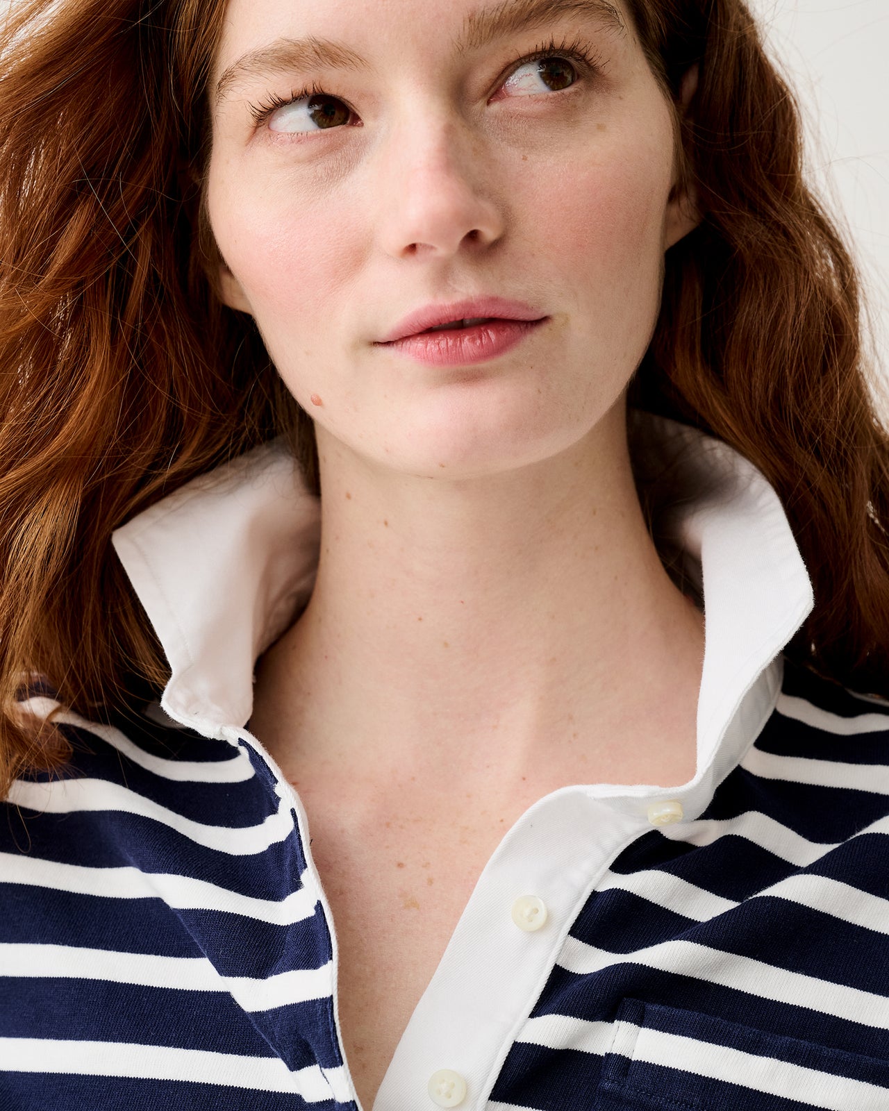 Franny Rugby Polo in Navy/White Heavy Jersey | Shop Ann Mashburn