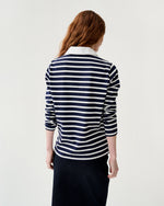 Load image into Gallery viewer, Franny Rugby Polo in Navy/White Heavy Jersey

