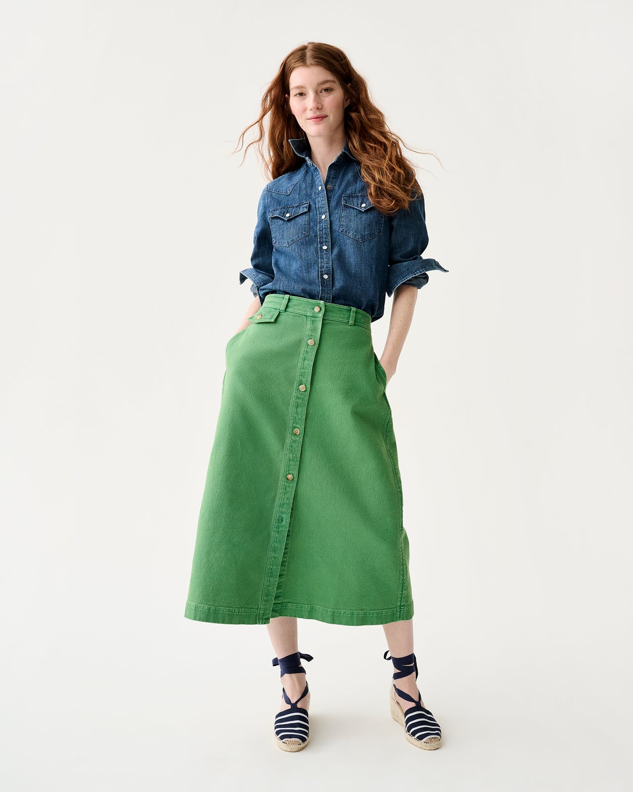 Western Shirt in 3-Year Indigo Lightweight Denim