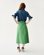Load image into Gallery viewer, Robin Skirt in Green Stretch Canvas
