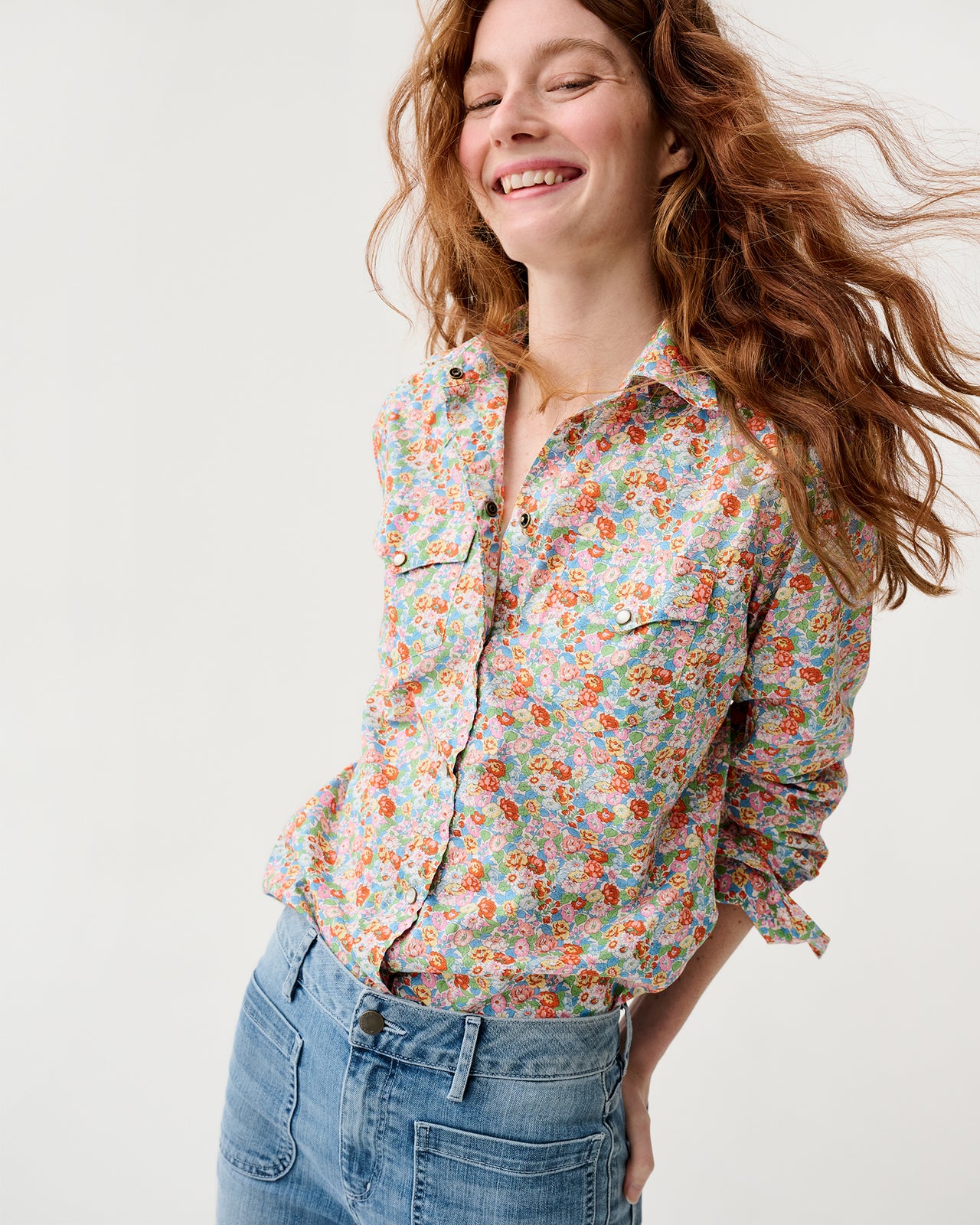 Western Shirt in Multi Leontyne Dream Liberty Fabric