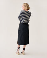 Load image into Gallery viewer, Willa Skirt in Navy Nylon Faille
