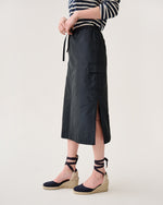 Load image into Gallery viewer, Willa Skirt in Navy Nylon Faille

