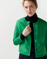 Load image into Gallery viewer, Megan Cashpad Cardigan Jacket in Green Nylon
