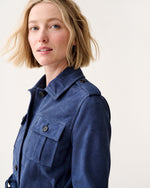 Load image into Gallery viewer, Safari Jacket in Bright Navy Suede
