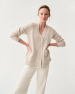 Load image into Gallery viewer, Selma Cardigan in Wheat Cashmere
