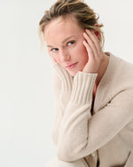 Load image into Gallery viewer, Selma Cardigan in Wheat Cashmere
