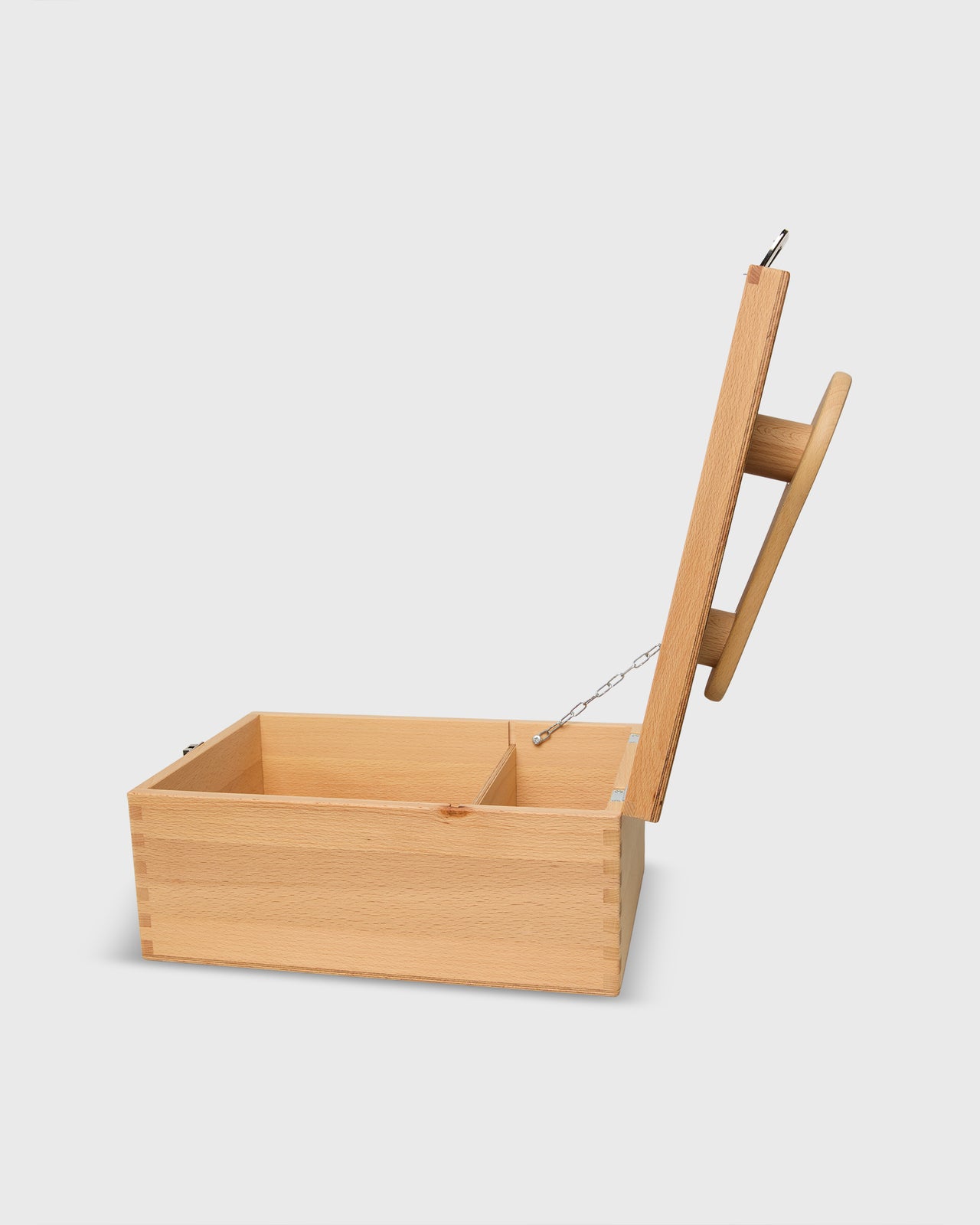 Shoe Cleaning Box With Folding Lid in Oiled Beechwood