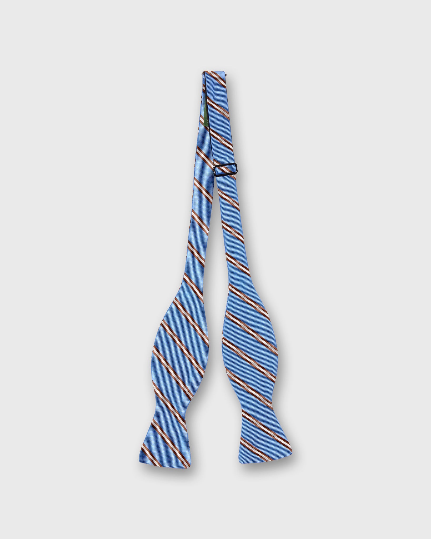 Silk Bow Tie in Cobalt/Mahogany Queens Stripe