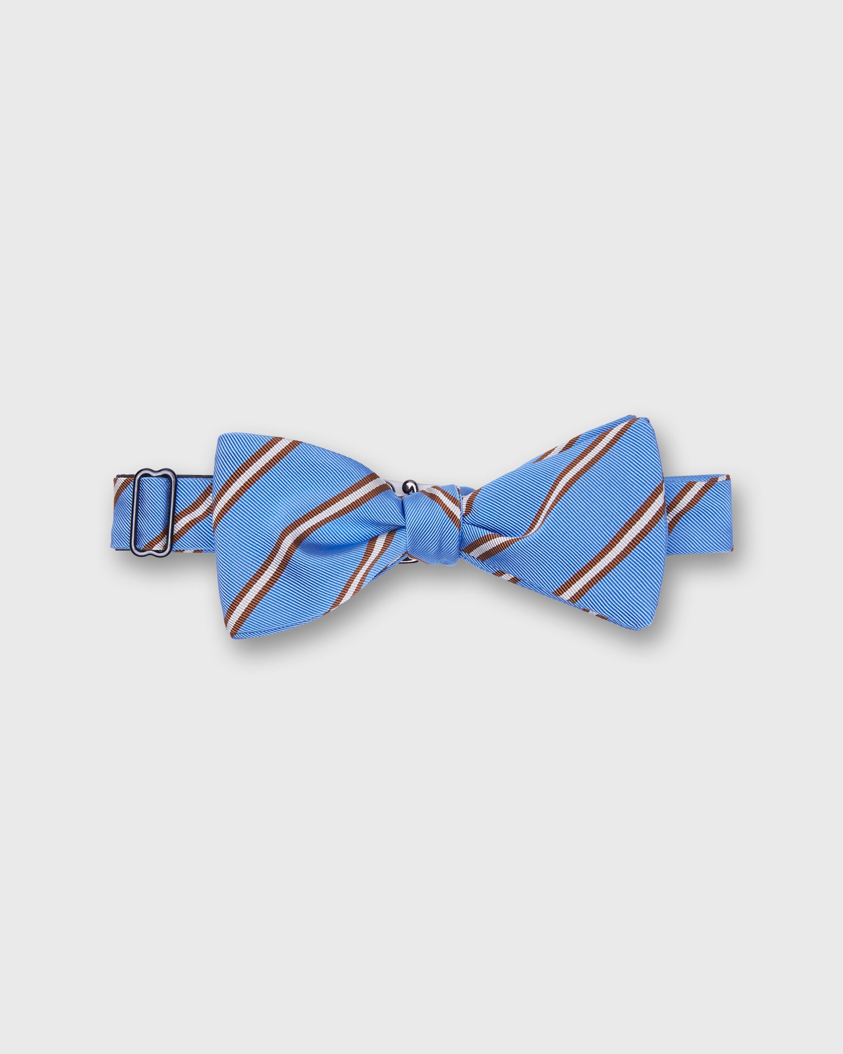 Silk Bow Tie in Cobalt/Mahogany Queens Stripe