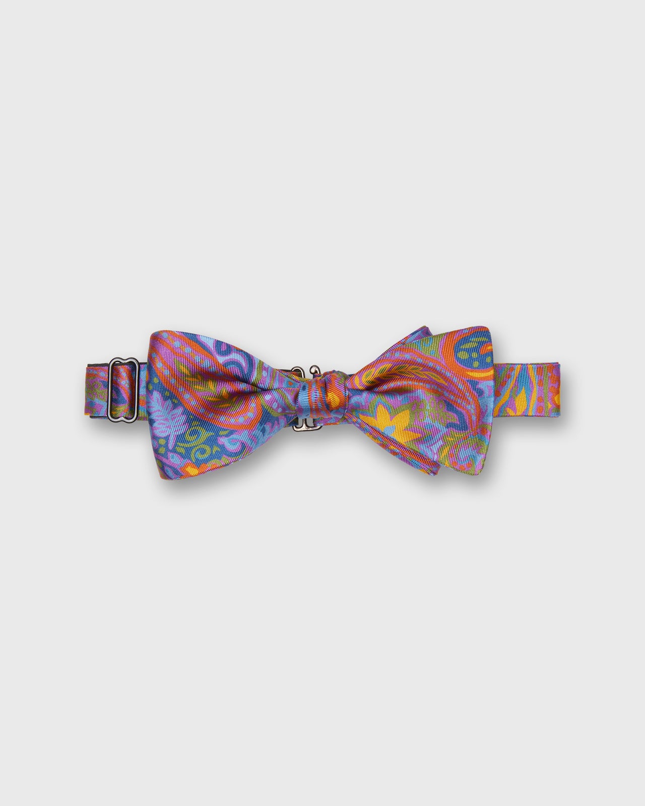 Silk Bow Tie in Blue/Gold Freeport Paisley