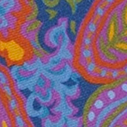 Silk Bow Tie in Blue/Gold Freeport Paisley