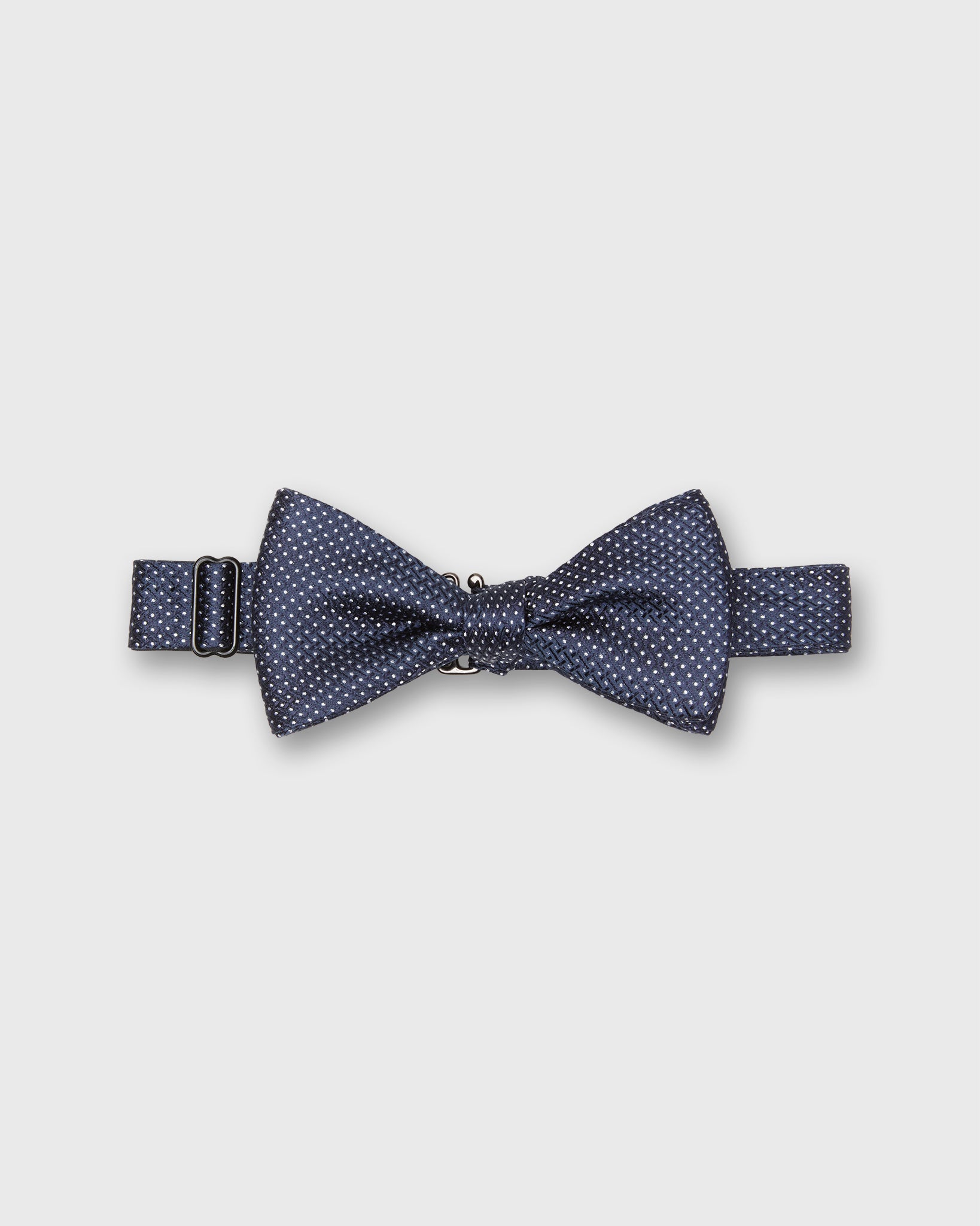 Silk Bow Tie in Navy Runnymede Pin Dots
