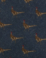 Load image into Gallery viewer, Wool Print Tie in Char Blue Pheasant
