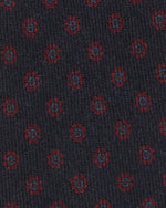 Load image into Gallery viewer, Wool Print Tie in Navy/Red/Steel Flower
