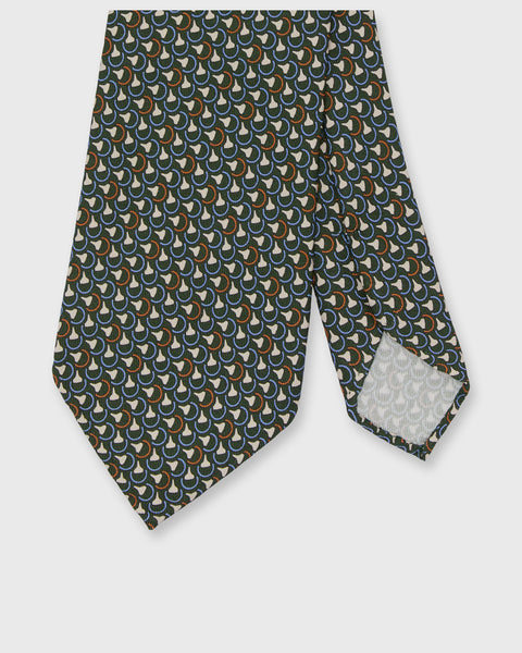 Silk Print Tie in Green/Sky/Orange Deco | Shop Sid Mashburn