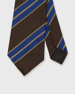 Load image into Gallery viewer, Silk Woven Tie in Brown/Purple/Khaki Stripe
