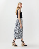 Load image into Gallery viewer, Belle Skirt in Navy/Pearl Floral Matelassé
