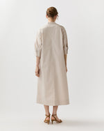 Load image into Gallery viewer, Cadie Dress in Sand Paperweight Stretch Poplin
