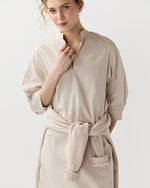 Load image into Gallery viewer, Cadie Dress in Sand Paperweight Stretch Poplin
