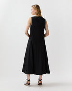 Load image into Gallery viewer, Rosalind Dress in Black Cotton/Nylon Poplin
