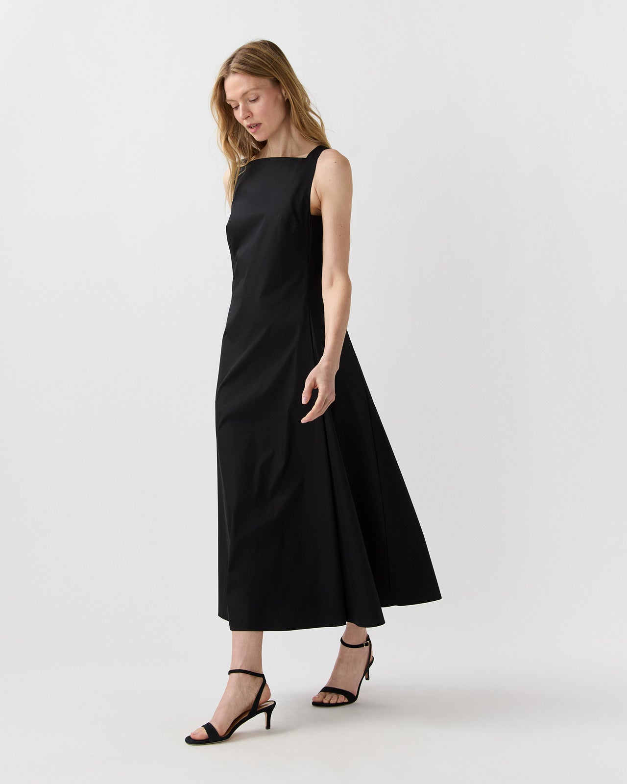 rosalind midi dress Rosalind Dress in Black Cotton/Nylon Poplin