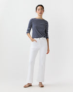 Load image into Gallery viewer, Kendall Flare 5-Pocket Jean in White Stretch Denim
