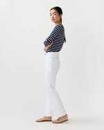 Load image into Gallery viewer, Kendall Flare 5-Pocket Jean in White Stretch Denim
