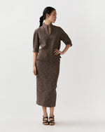Load image into Gallery viewer, Violetta Top in Brown/Ivory Speckled Knit
