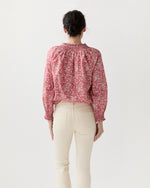 Load image into Gallery viewer, Christine Smocking Top in Red Lizzy Liberty Fabric
