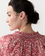 Load image into Gallery viewer, Christine Smocking Top in Red Lizzy Liberty Fabric

