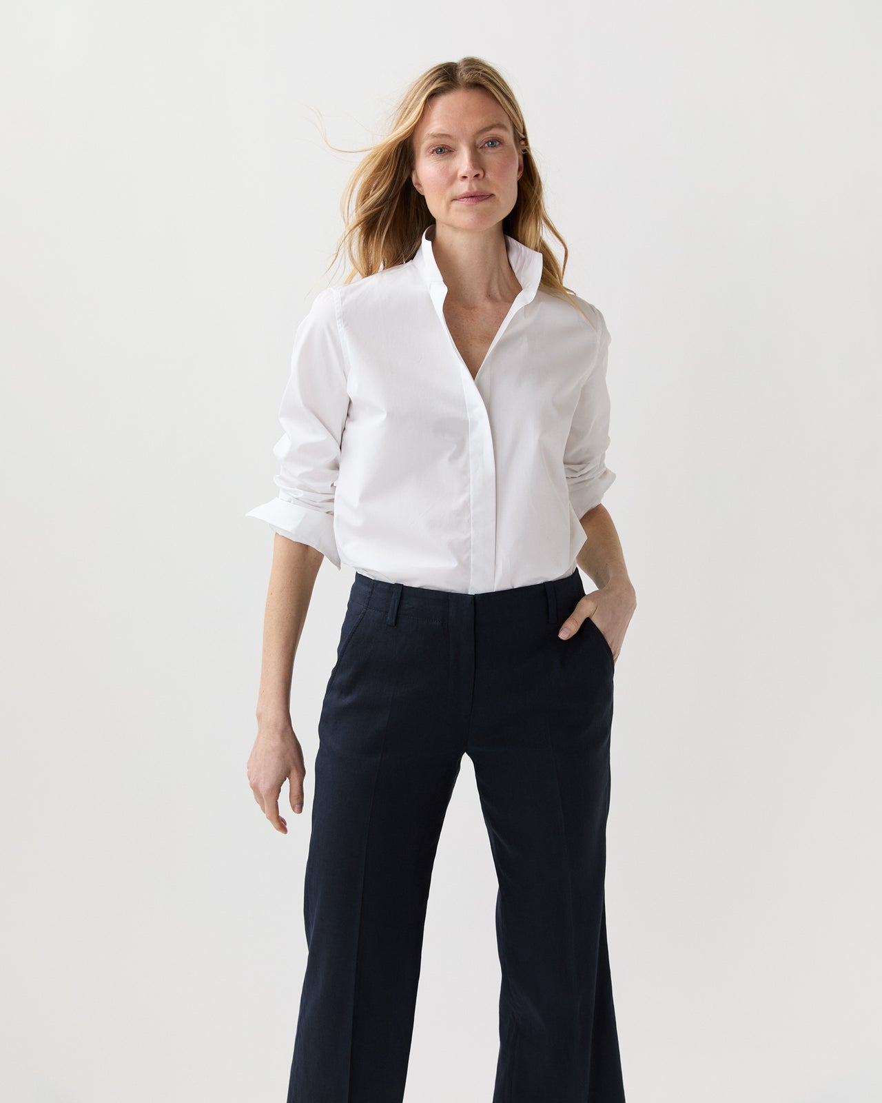 Mel Shirt in White Poplin
