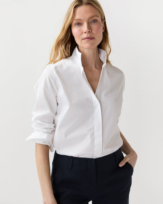 Mel Shirt in White Poplin