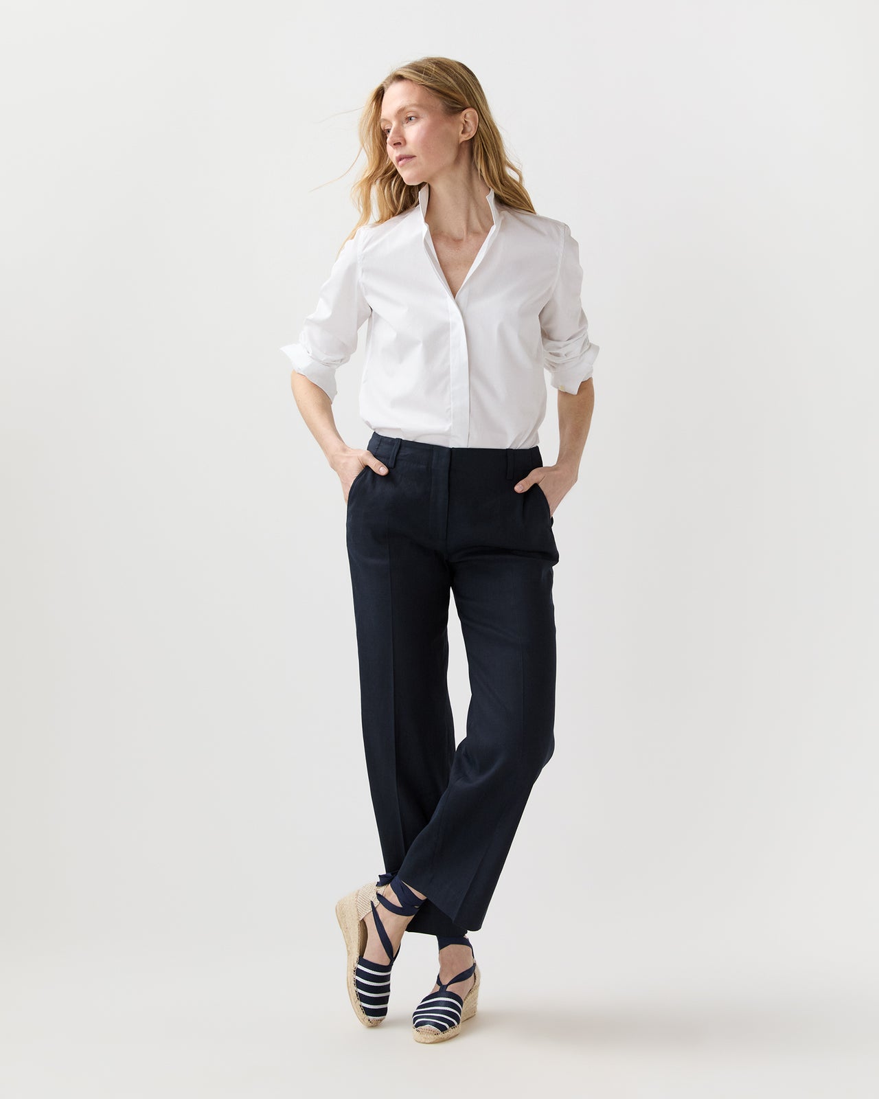 Mel Shirt in White Poplin