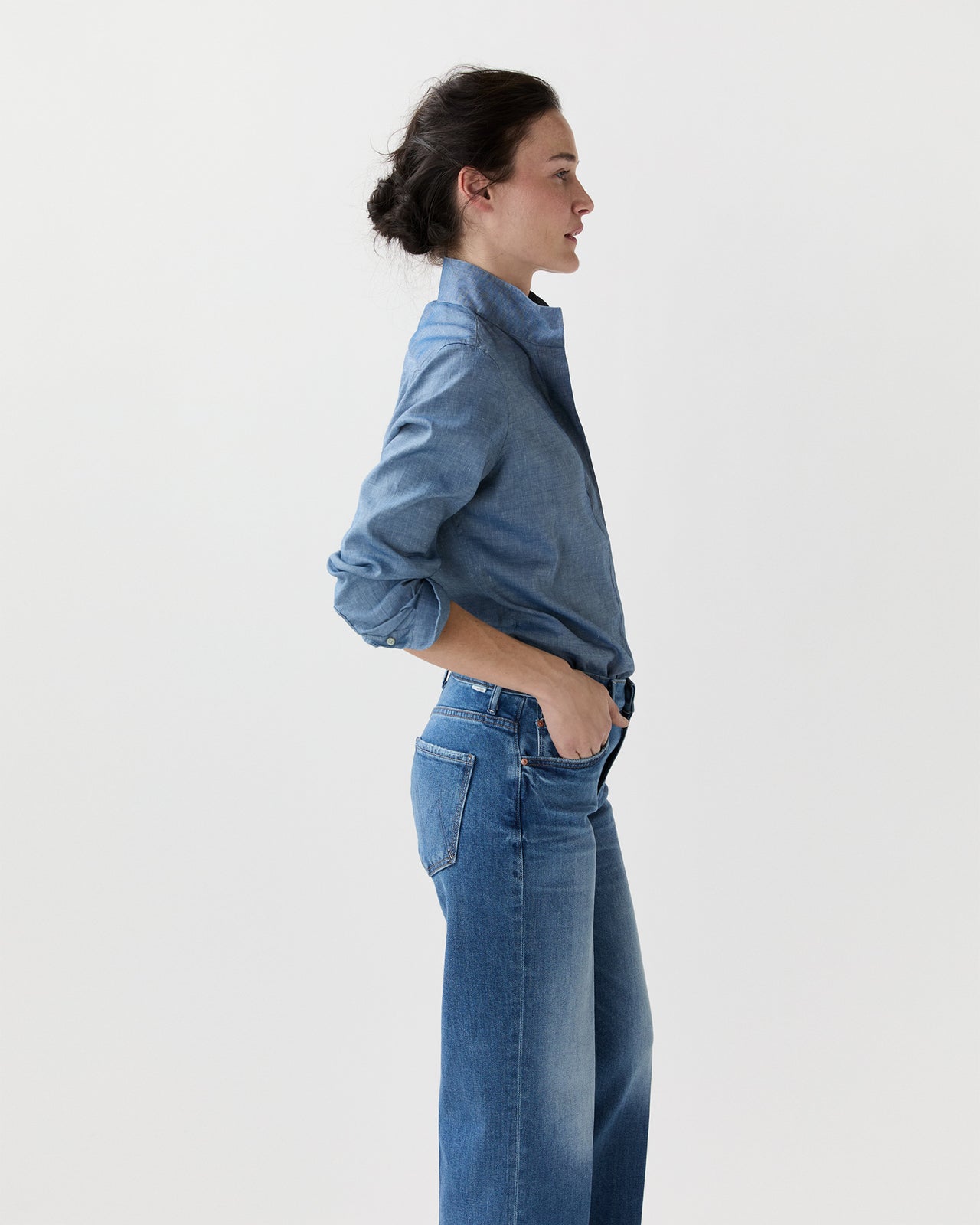 Mel Shirt in Extra Light Washed Cotolino Chambray