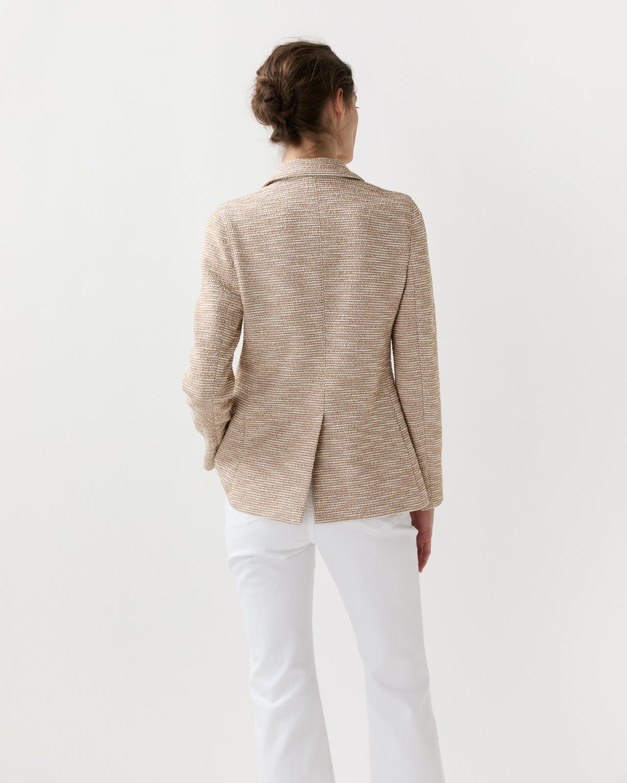 Palmer Jacket in Straw/Ivory Knit
