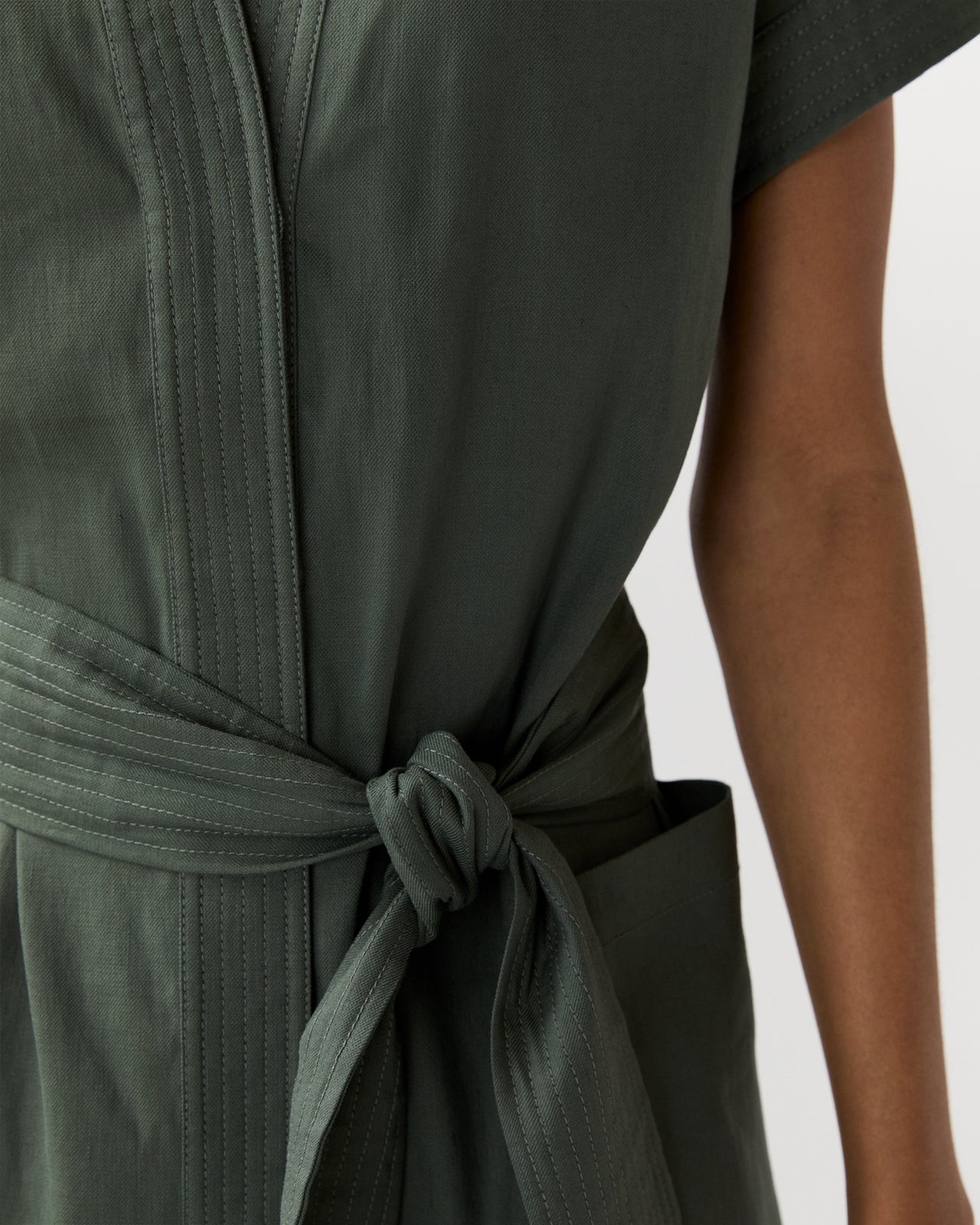 Lianna Dress in Olive Stretch Cotolino