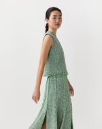 Load image into Gallery viewer, Cropped Mimi Top in Grass/Multi Speckled Tweed
