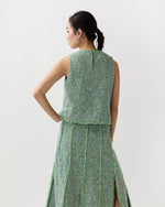 Load image into Gallery viewer, Cropped Mimi Top in Grass/Multi Speckled Tweed
