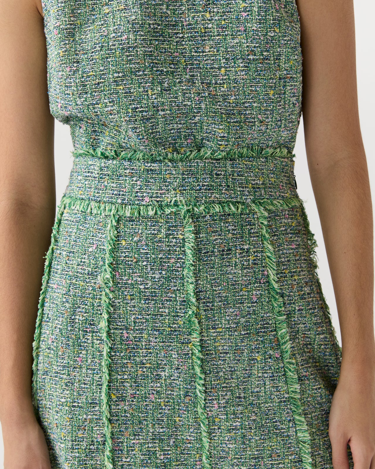 Kyle Skirt in Grass/Multi Speckled Tweed