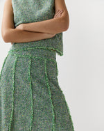 Load image into Gallery viewer, Kyle Skirt in Grass/Multi Speckled Tweed
