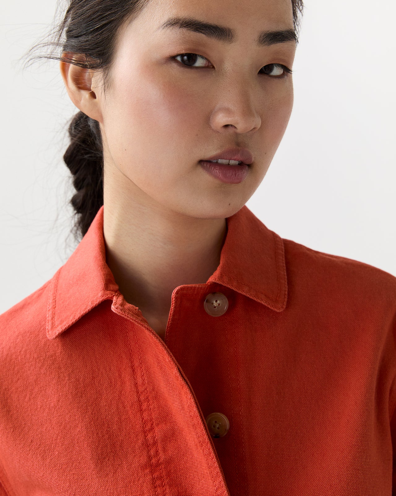 Alixe Jacket in Orange Stretch Canvas