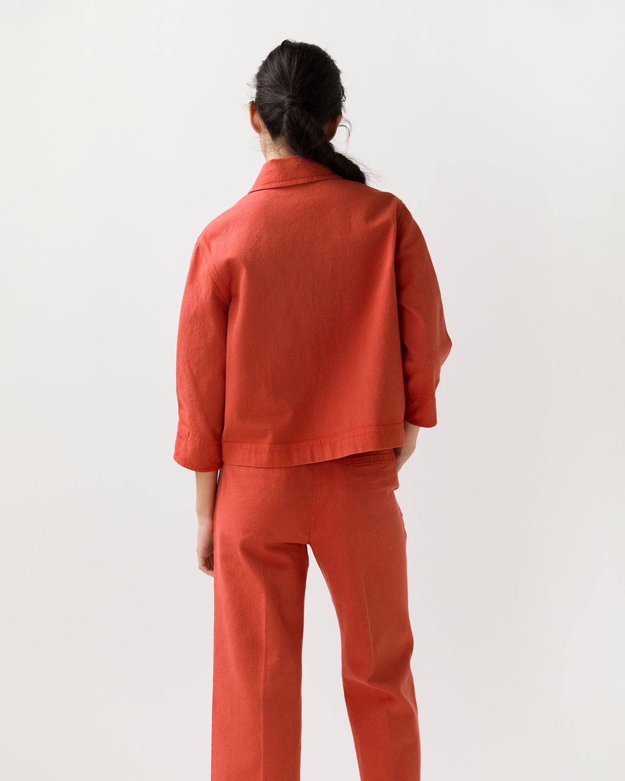 Alixe Jacket in Orange Stretch Canvas