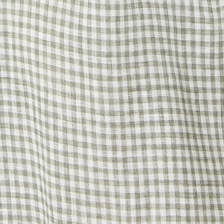 Victoria Blouse in Olive Gingham Sahara Linen